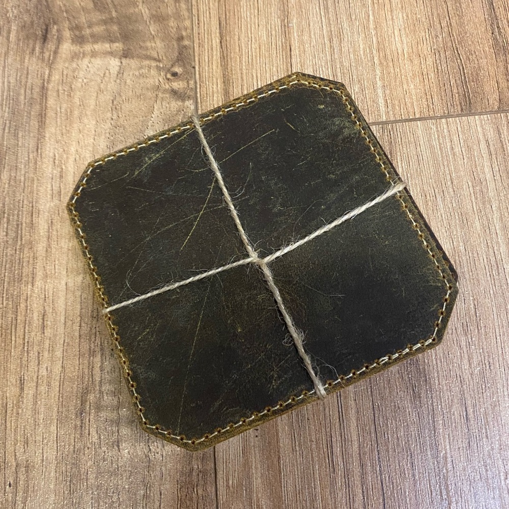 NWT Leather Coaster Set